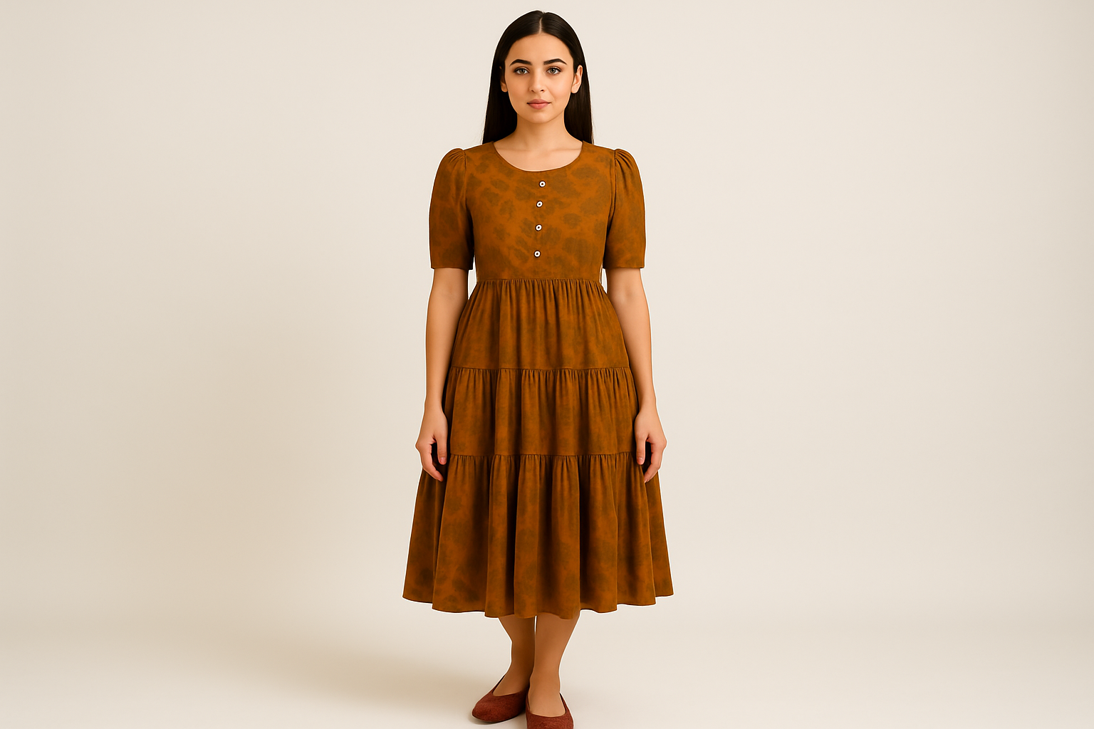 Elegant catalog-style dress image