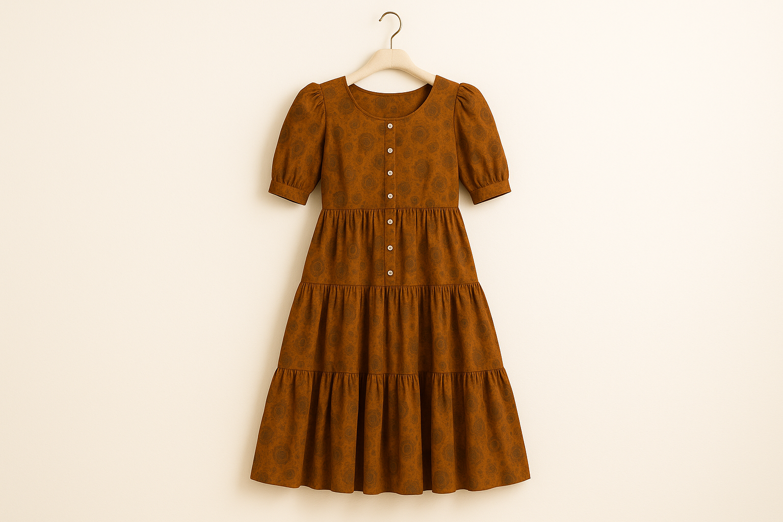 Elegant dress on hanger catalog image